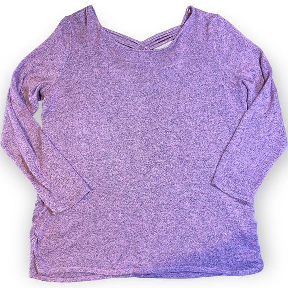 2for$25 NWOT Lily Morgan Rose Soft Stretch 3/4 Sleeve Top Criss Cross Size XL - Picture 2 of 10